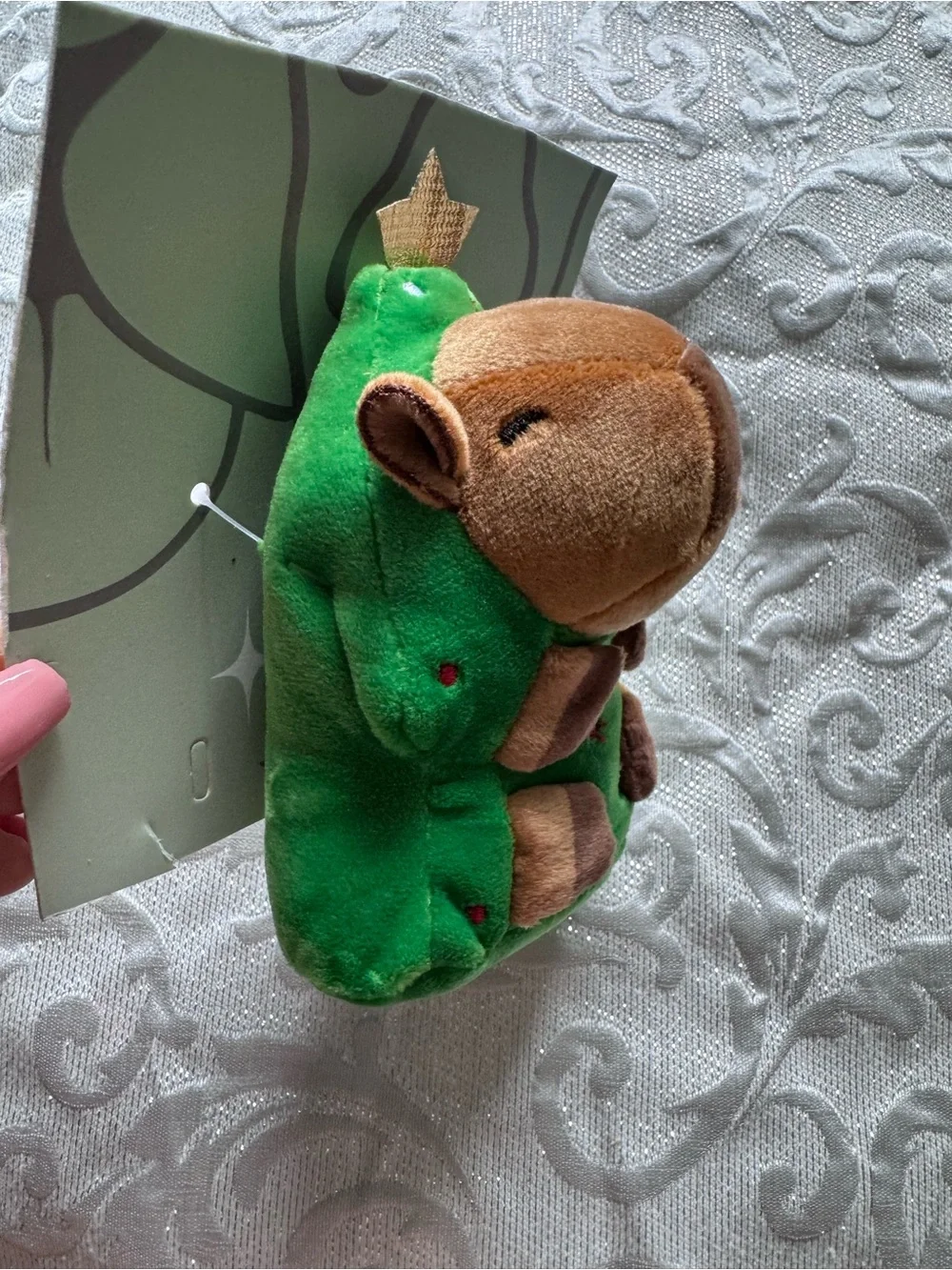 Green Plush Frog Prince Doll - Brown Accents